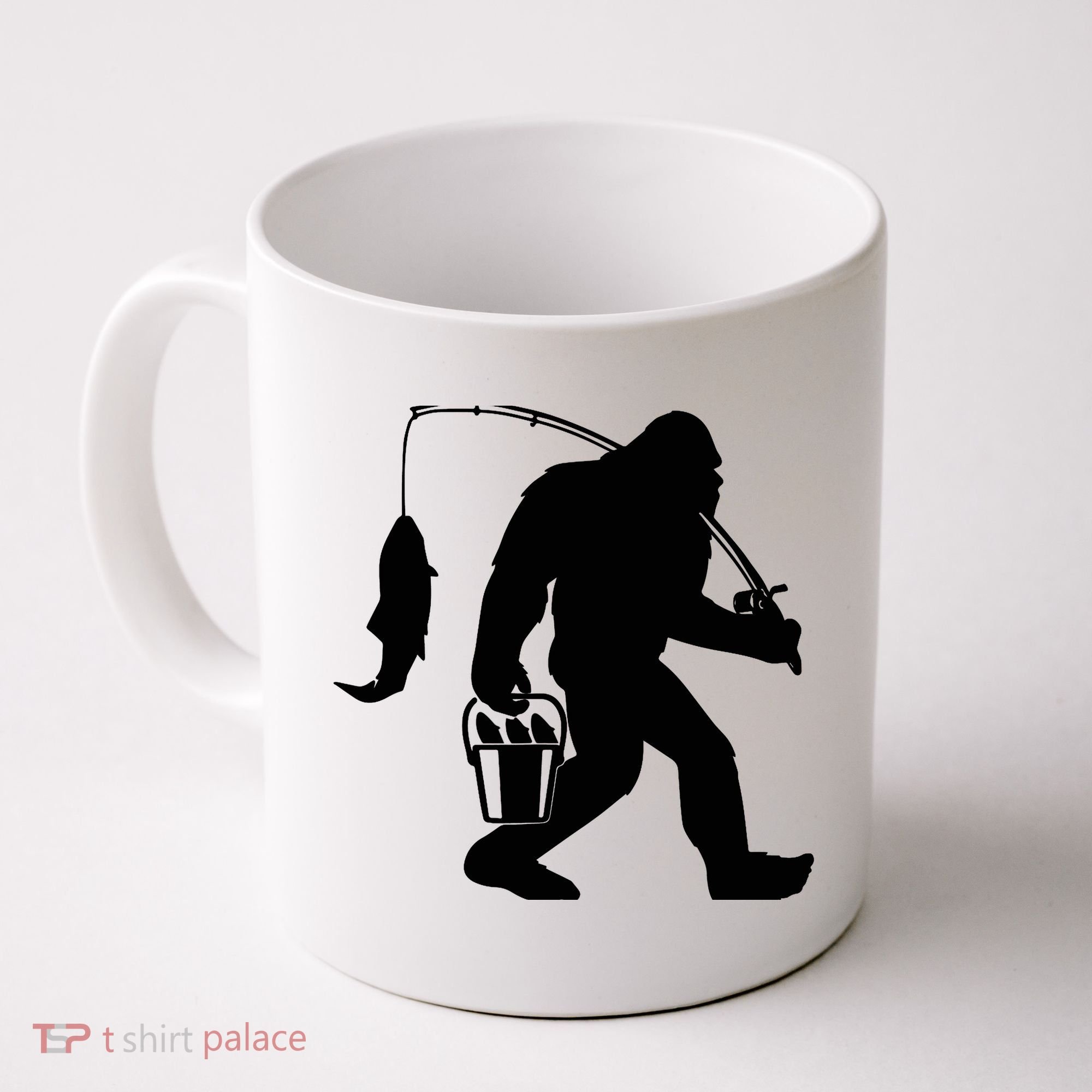 Funny Bigfoot Fishing Sasquatch Gift Coffee Mug