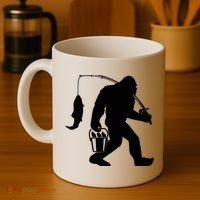 Funny Bigfoot Fishing Sasquatch Gift Coffee Mug thumb 4