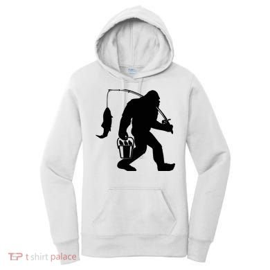 Funny Bigfoot Fishing Sasquatch Gift Women's Hoodie