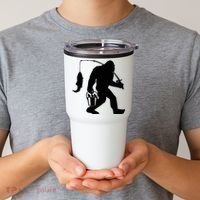 Funny Bigfoot Fishing Sasquatch Gift Tumbler thumb 2