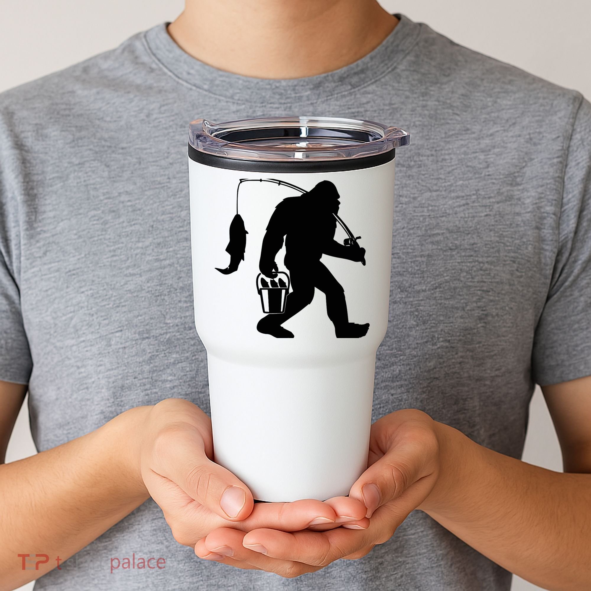 Funny Bigfoot Fishing Sasquatch Gift Tumbler