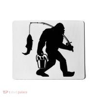 Funny Bigfoot Fishing Sasquatch Gift Mousepad thumb 0