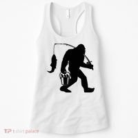 Funny Bigfoot Fishing Sasquatch Gift Women's Tank Top thumb 0