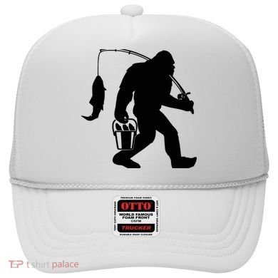 Funny Bigfoot Fishing Sasquatch Gift Hat