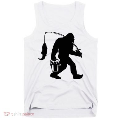 Funny Bigfoot Fishing Sasquatch Gift Tank Top