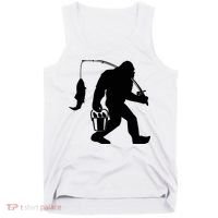 Funny Bigfoot Fishing Sasquatch Gift Tank Top thumb 0