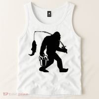Funny Bigfoot Fishing Sasquatch Gift Tank Top thumb 2