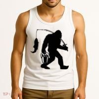 Funny Bigfoot Fishing Sasquatch Gift Tank Top thumb 3