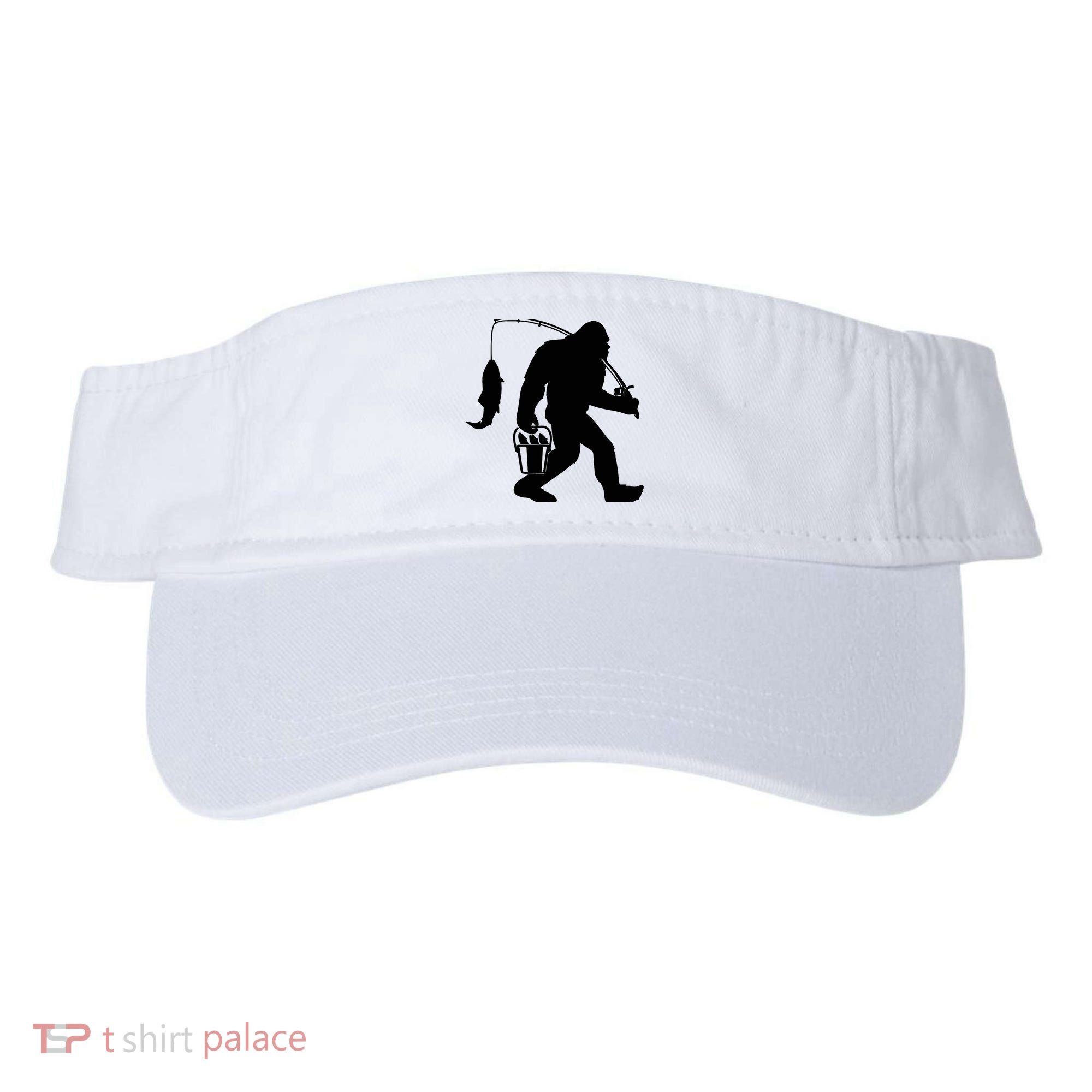 Funny Bigfoot Fishing Sasquatch Gift Visor