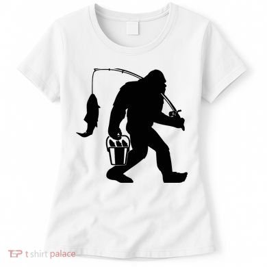 Funny Bigfoot Fishing Sasquatch Gift Women's T-Shirt