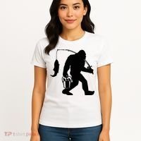 Funny Bigfoot Fishing Sasquatch Gift Women's T-Shirt thumb 4