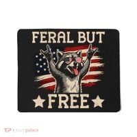 Feral But Free Raccoon USA Freedom America Mousepad thumb 0