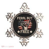 Feral But Free Raccoon USA Freedom America Ornament thumb 0