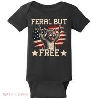 Feral But Free Raccoon USA Freedom America Baby Bodysuit thumb 0