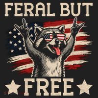 Feral But Free Raccoon USA Freedom America Hat thumb 2