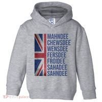 Funny British Flag Cockney Accent Days Of The Week London Toddler Hoodie thumb 0