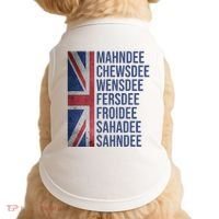 Funny British Flag Cockney Accent Days Of The Week London Doggie Tank thumb 0