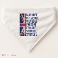Funny British Flag Cockney Accent Days Of The Week London USA-Made Doggie Bandana thumb 0