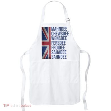 Funny British Flag Cockney Accent Days Of The Week London Apron