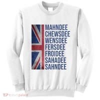 Funny British Flag Cockney Accent Days Of The Week London Sweatshirt thumb 0