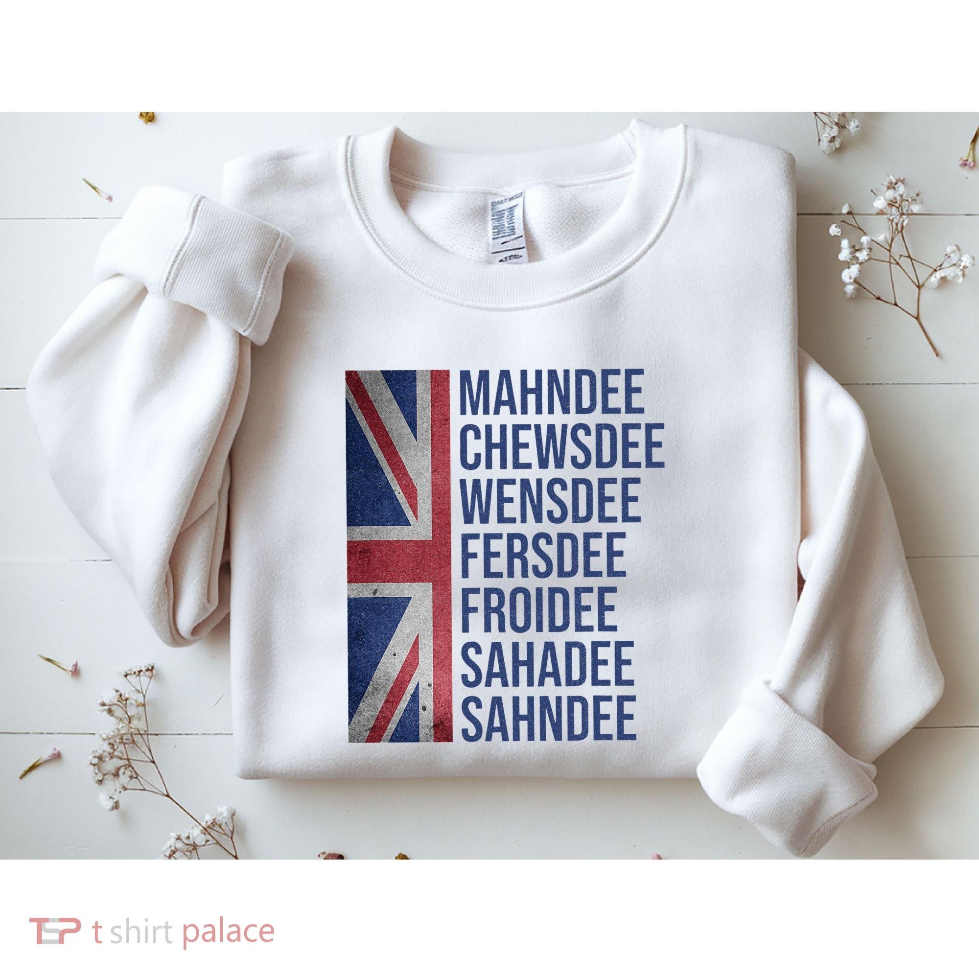 Funny British Flag Cockney Accent Days Of The Week London Sweatshirt