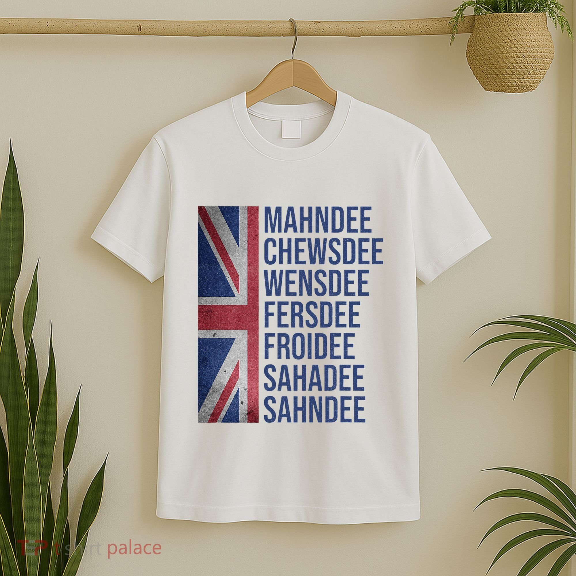 Funny British Flag Cockney Accent Days Of The Week London T-Shirt