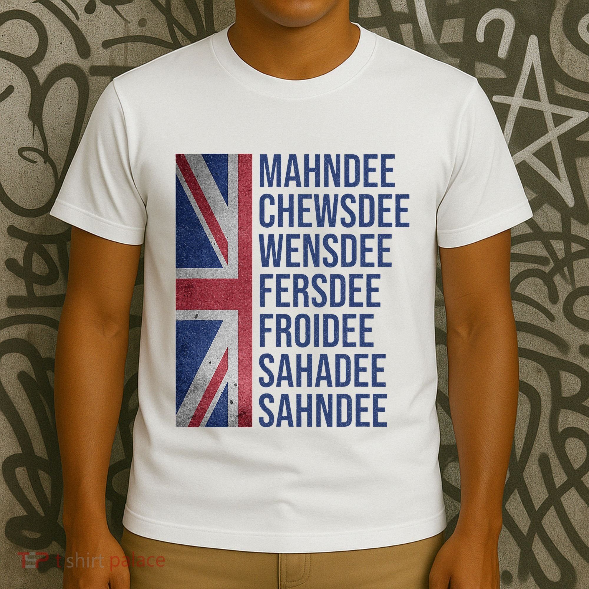 Funny British Flag Cockney Accent Days Of The Week London T-Shirt