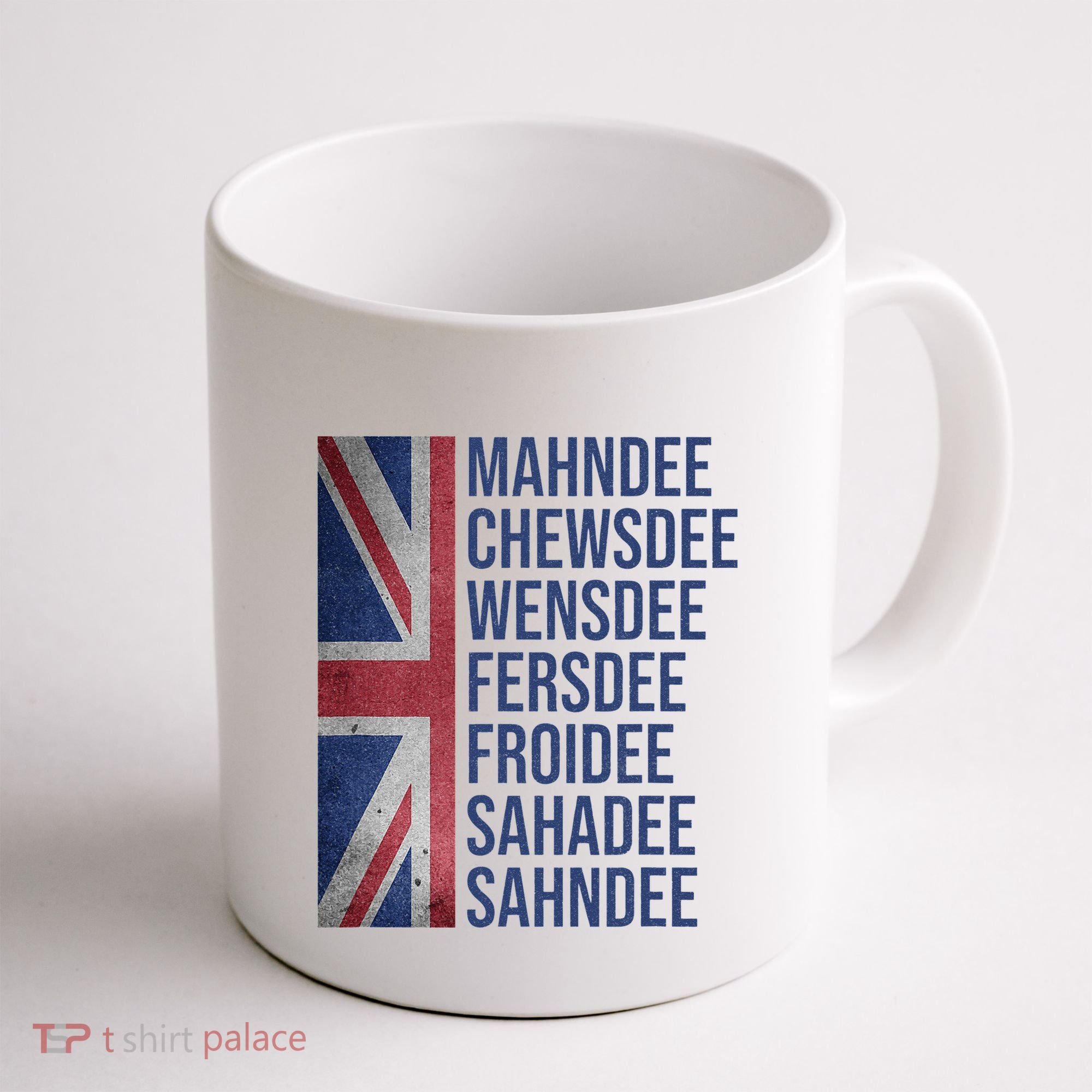 Funny British Flag Cockney Accent Days Of The Week London Coffee Mug