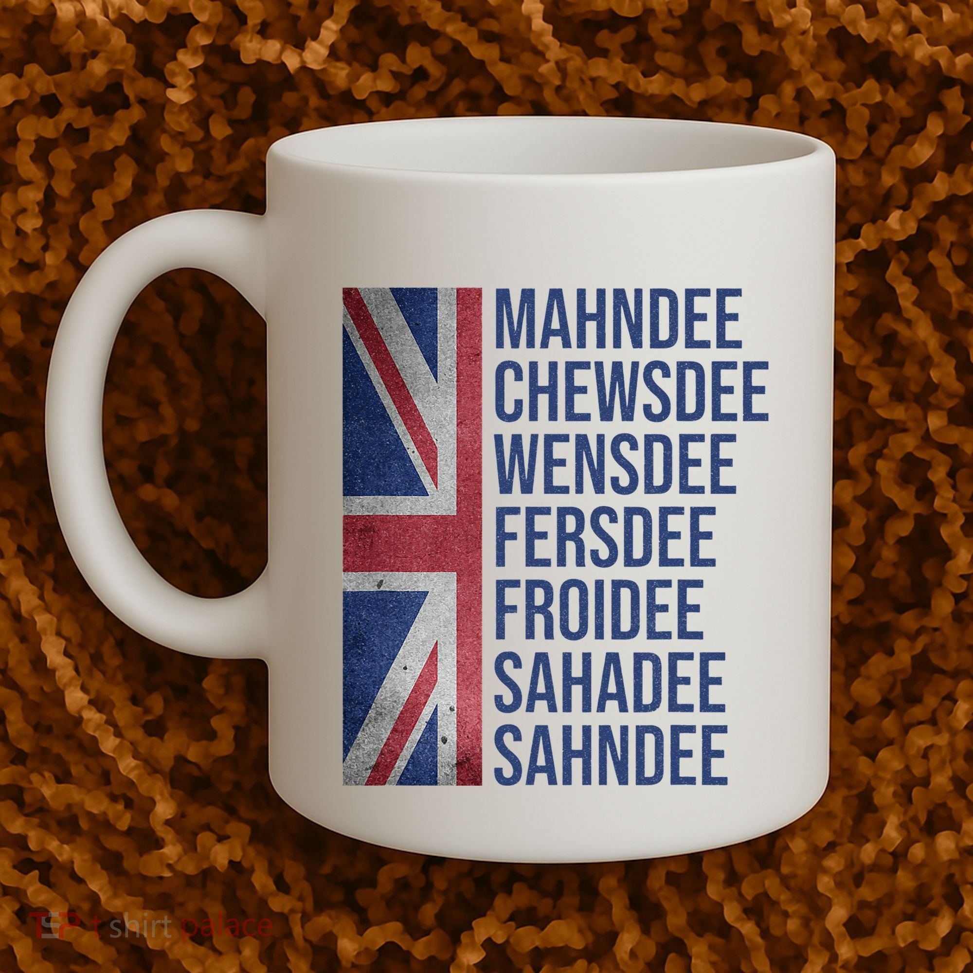 Funny British Flag Cockney Accent Days Of The Week London Coffee Mug