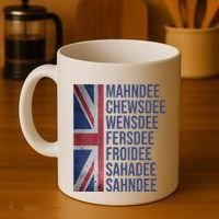 Funny British Flag Cockney Accent Days Of The Week London Coffee Mug thumb 4