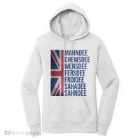 Funny British Flag Cockney Accent Days Of The Week London Women's Hoodie thumb 0