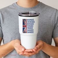 Funny British Flag Cockney Accent Days Of The Week London Tumbler thumb 2