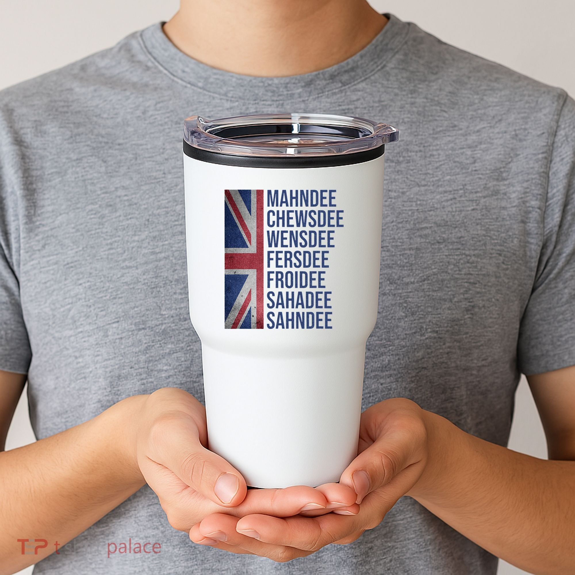 Funny British Flag Cockney Accent Days Of The Week London Tumbler