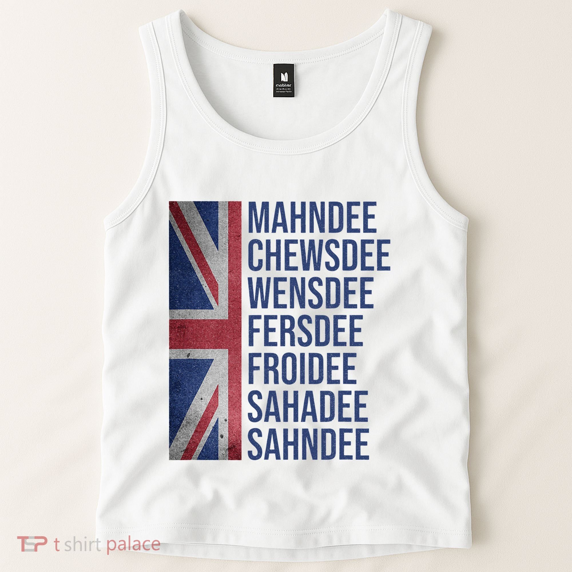 Funny British Flag Cockney Accent Days Of The Week London Tank Top