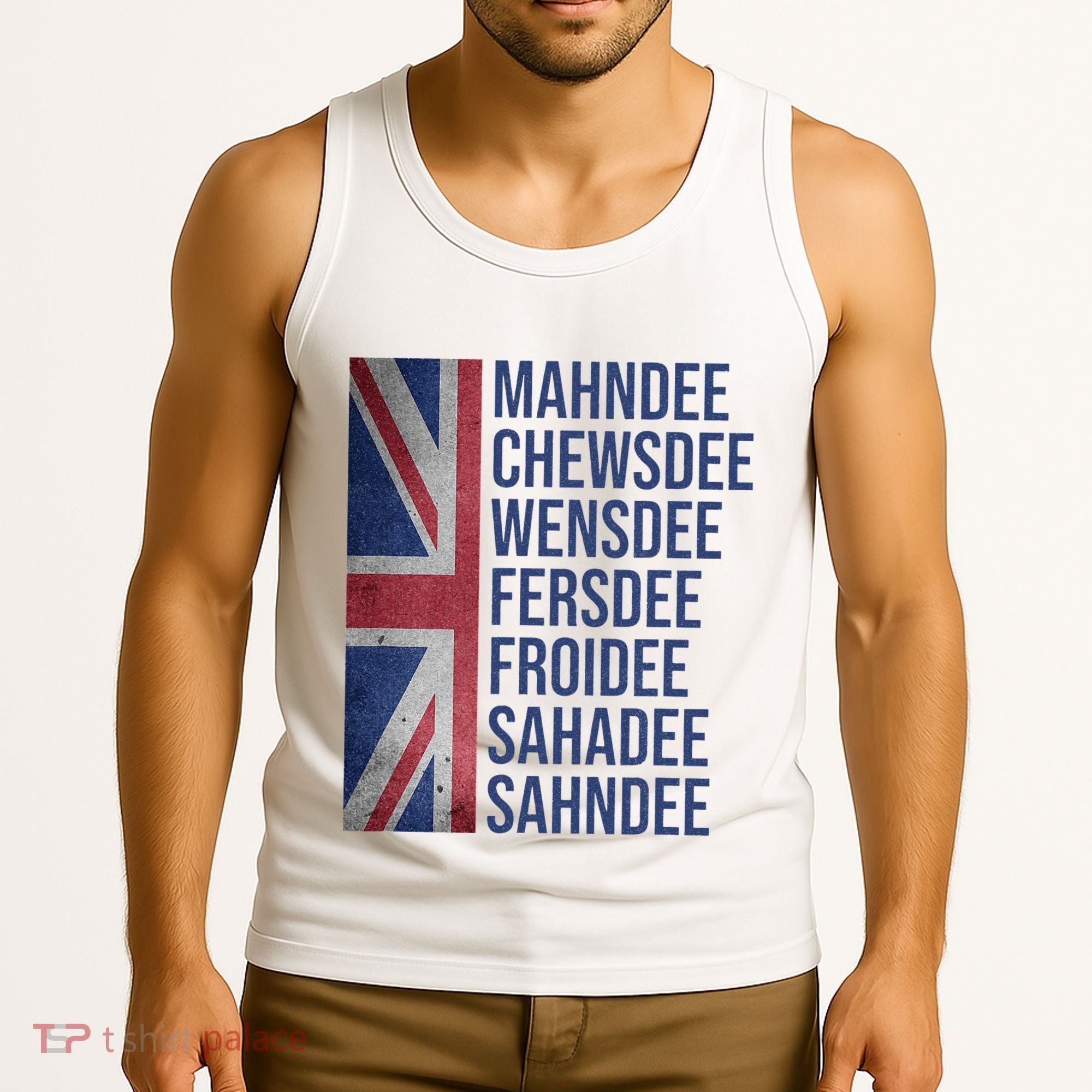 Funny British Flag Cockney Accent Days Of The Week London Tank Top