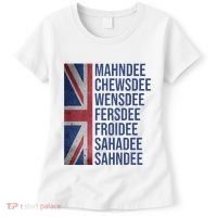 Funny British Flag Cockney Accent Days Of The Week London Women's T-Shirt thumb 0