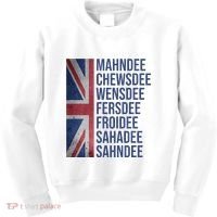 Funny British Flag Cockney Accent Days Of The Week London Kids Sweatshirt thumb 0