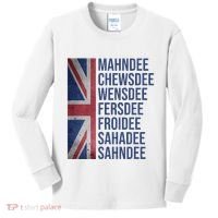 Funny British Flag Cockney Accent Days Of The Week London Kids Long Sleeve Shirt thumb 0