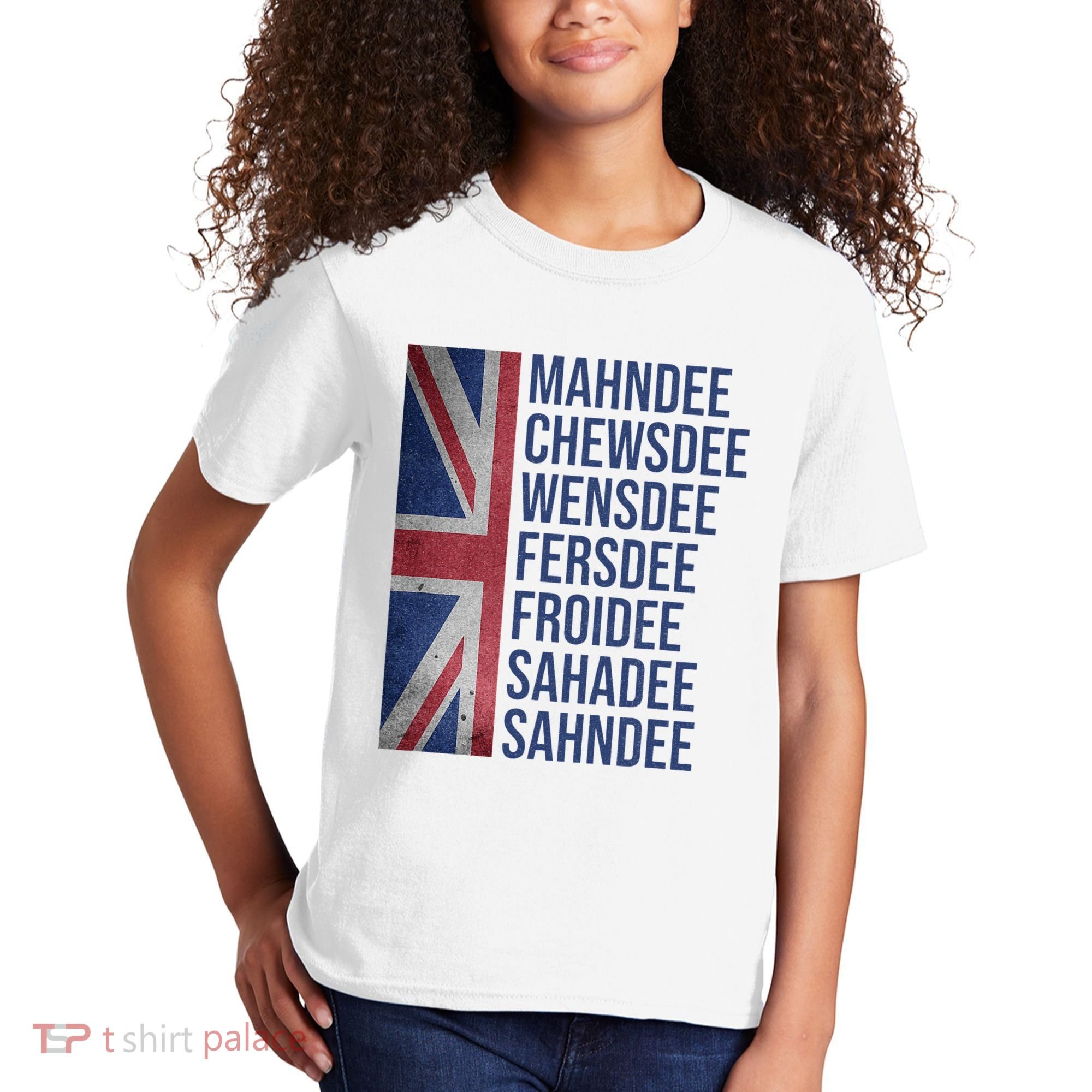 Funny British Flag Cockney Accent Days Of The Week London Kids T-Shirt