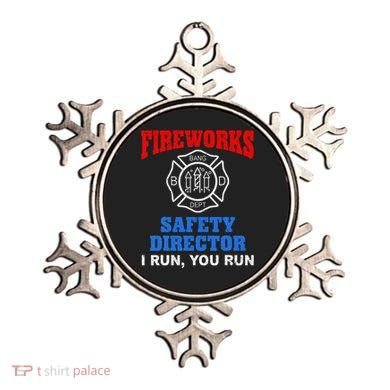 Funny Bang Firecracker Firework Safety Director I Run You Run Ornament