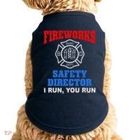 Funny Bang Firecracker Firework Safety Director I Run You Run Doggie Tank thumb 0