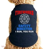 Funny Bang Firecracker Firework Safety Director I Run You Run Doggie Tank thumb 0
