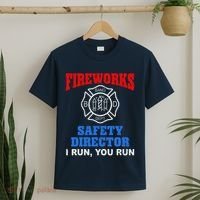 Funny Bang Firecracker Firework Safety Director I Run You Run T-Shirt thumb 2