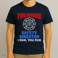 Funny Bang Firecracker Firework Safety Director I Run You Run T-Shirt thumb 3