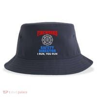 Funny Bang Firecracker Firework Safety Director I Run You Run Sustainable Bucket Hat thumb 0