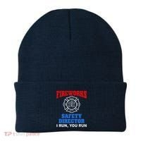 Funny Bang Firecracker Firework Safety Director I Run You Run Beanie thumb 0