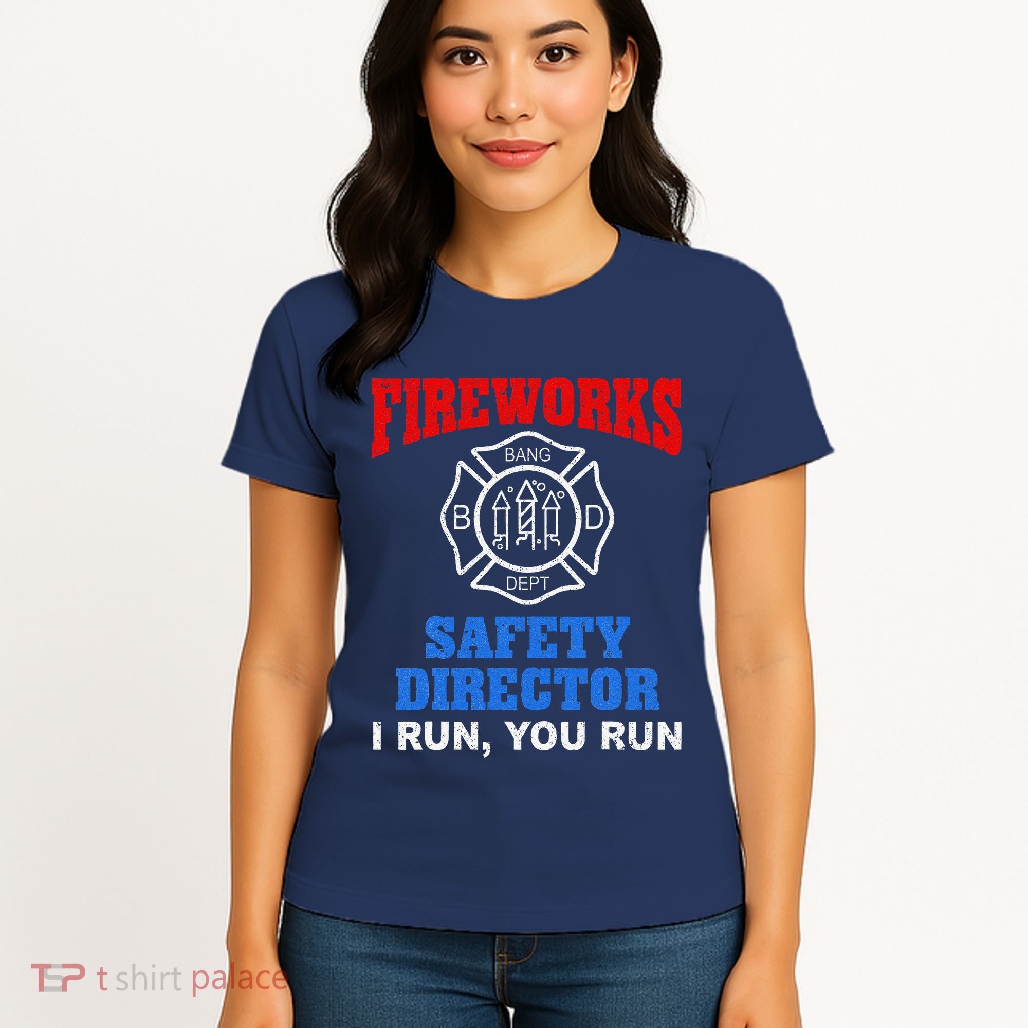 Funny Bang Firecracker Firework Safety Director I Run You Run Women's T-Shirt