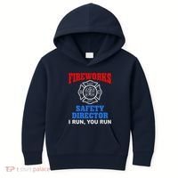 Funny Bang Firecracker Firework Safety Director I Run You Run Kids Hoodie thumb 0
