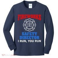 Funny Bang Firecracker Firework Safety Director I Run You Run Kids Long Sleeve Shirt thumb 0