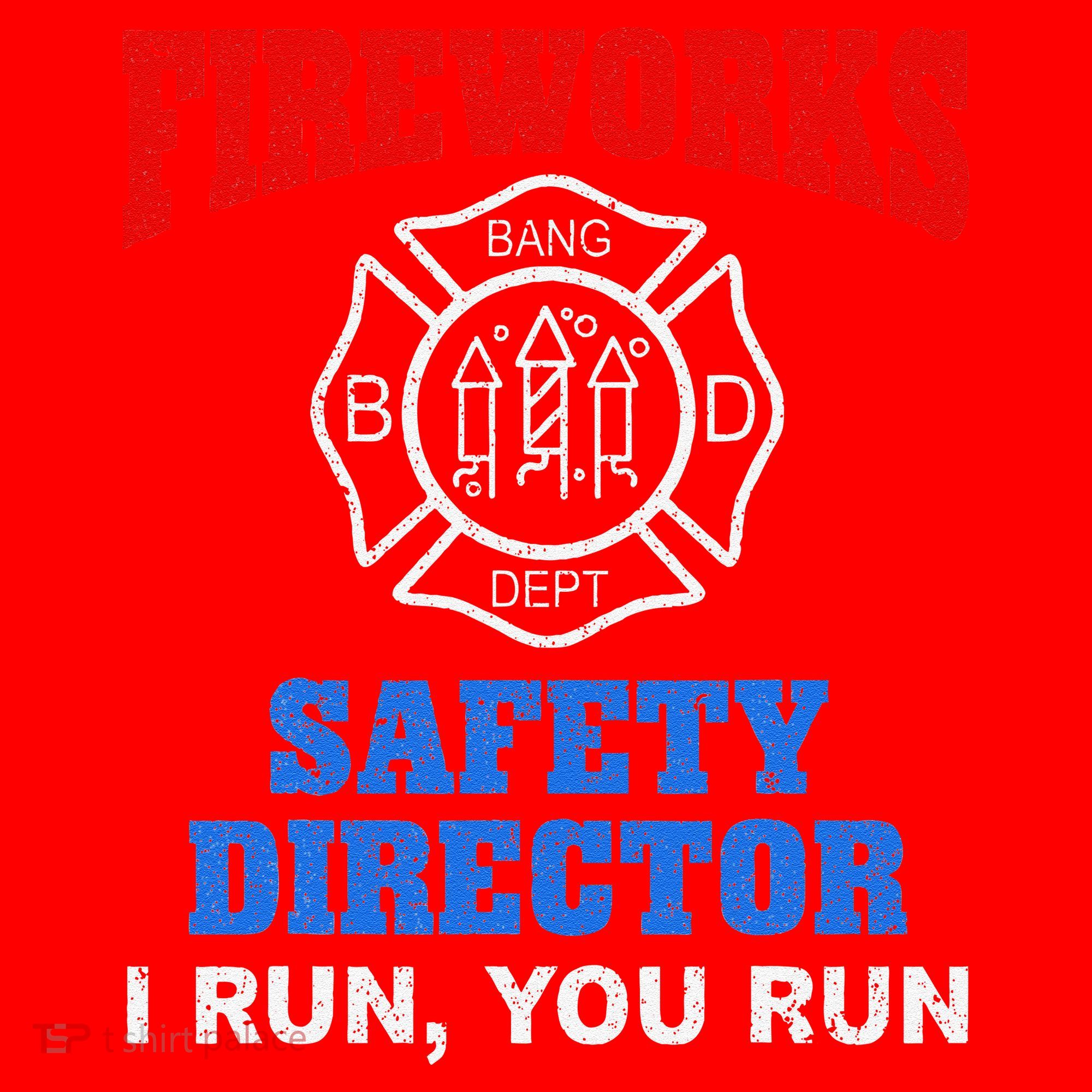 Funny Bang Firecracker Firework Safety Director I Run You Run Santa Hat
